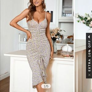 CUPSHE Brisa V-neck Adjustable Straps Slip Dress. Brand New